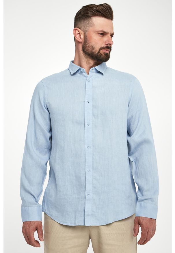 Armani Exchange - Koszula męska lniana ARMANI EXCHANGE. Materiał: len
