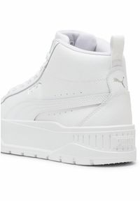 Puma - Damskie sneakersy Karmen II Mid PUMA White Silver Metallic. Kolor: biały, wielokolorowy, szary. Materiał: syntetyk, tkanina, materiał