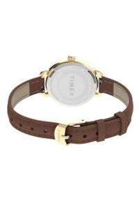 Timex zegarek TW2U60000 Standard Demi. Kolor: brązowy. Materiał: skóra, materiał