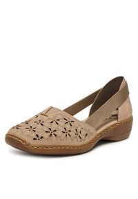 Rieker Półbuty 41356-60 Beżowy. Kolor: beżowy. Materiał: skóra