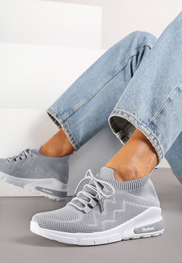 Born2be - Szare Buty Sportowe Amathousa. Okazja: na co dzień. Kolor: szary. Materiał: jeans