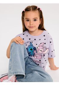 Sinsay - Koszulka Stitch - fioletowy. Kolor: fioletowy