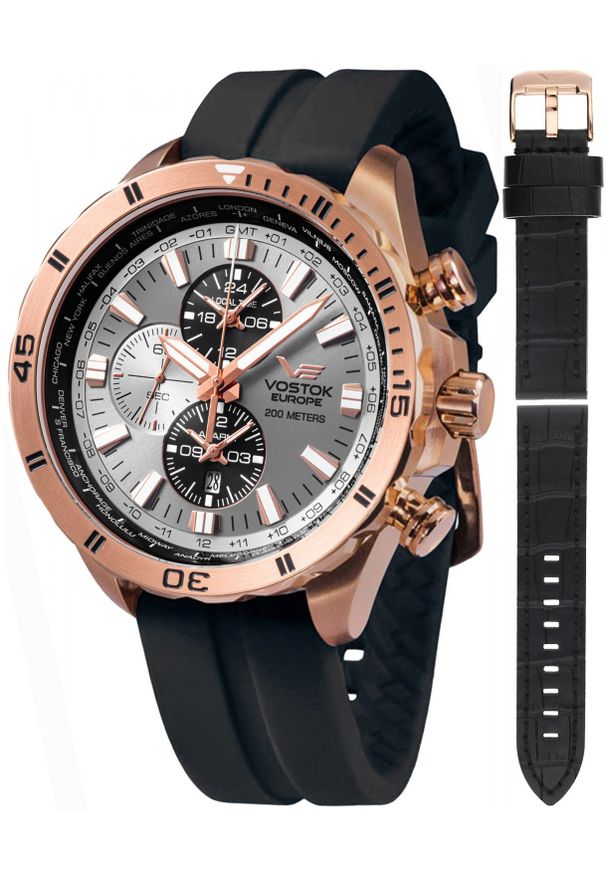Zegarek męski Vostok Europe YM26-320B653S czarny. Kolor: czarny