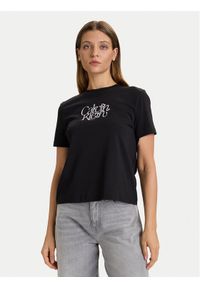 Calvin Klein Jeans T-Shirt LV047D210G Czarny Slim Fit. Kolor: czarny. Materiał: bawełna #1