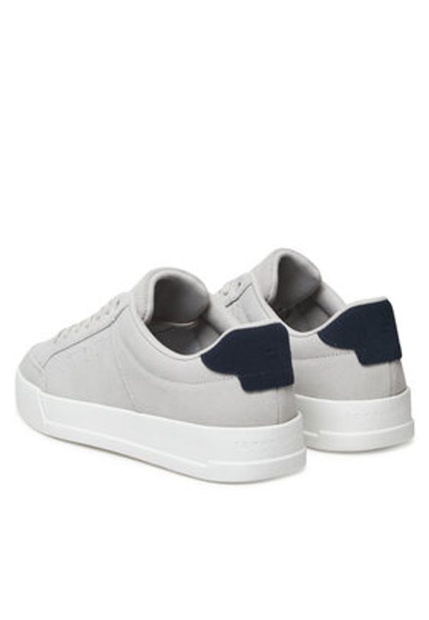 TOMMY HILFIGER - Tommy Hilfiger Sneakersy Th Court Summer Suede FM0FM05517 Szary. Kolor: szary. Materiał: zamsz, skóra