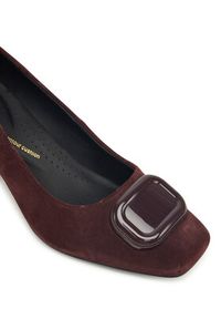 Clarks Czółenka Fernie Trim 26183038 Bordowy. Kolor: czerwony. Materiał: skóra, zamsz #2