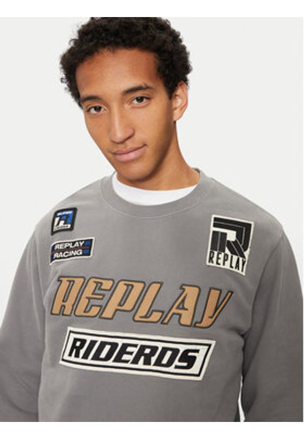 Replay - REPLAY Bluza M6971 .000.22890CS Szary Regular Fit. Kolor: szary. Materiał: bawełna