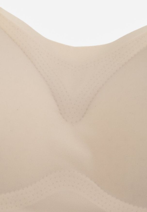 Renee - Beżowy Usztywniany Biustonosz o Bezszwowym Wykończeniu Bez Fiszbin Leanoreth. Kolor: beżowy. Materiał: materiał