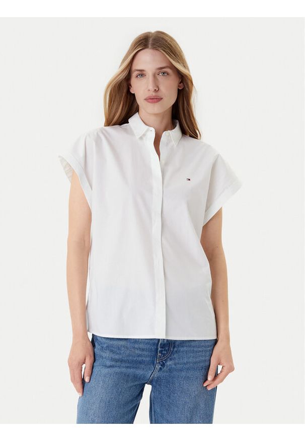 TOMMY HILFIGER - Tommy Hilfiger Koszula WW0WW45897 Biały Relaxed Fit. Kolor: biały. Materiał: bawełna