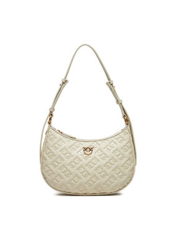 Pinko - PINKO Torebka Half Moon Mini Fl AI 24-25 PLTT 102790 A1YB Écru. Kolor: kremowy. Materiał: skórzane