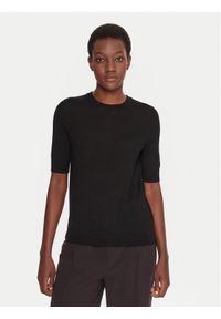 BOSS Sweter Farbella 50544996 Czarny Slim Fit. Kolor: czarny. Materiał: wełna