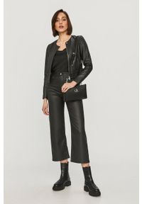 Pepe Jeans - Spodnie Lexa Gloss. Kolor: czarny. Materiał: skóra #2