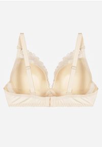 Renee - Jasnobeżowy Koronkowy Biustonosz w Klasycznym Stylu Coralee. Kolor: beżowy. Materiał: koronka. Wzór: aplikacja, gładki #5