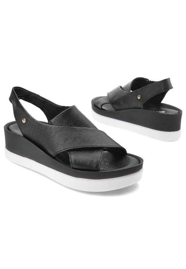 Czarne Sandały Armodo Wygodne Wsuwane Obuwie Damskie. Zapięcie: bez zapięcia. Kolor: czarny. Styl: elegancki