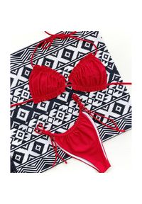 Intica - Bikini wiązane na szyi z regulacją na plażę i basen Greti. Kolor: czerwony. Materiał: materiał #1