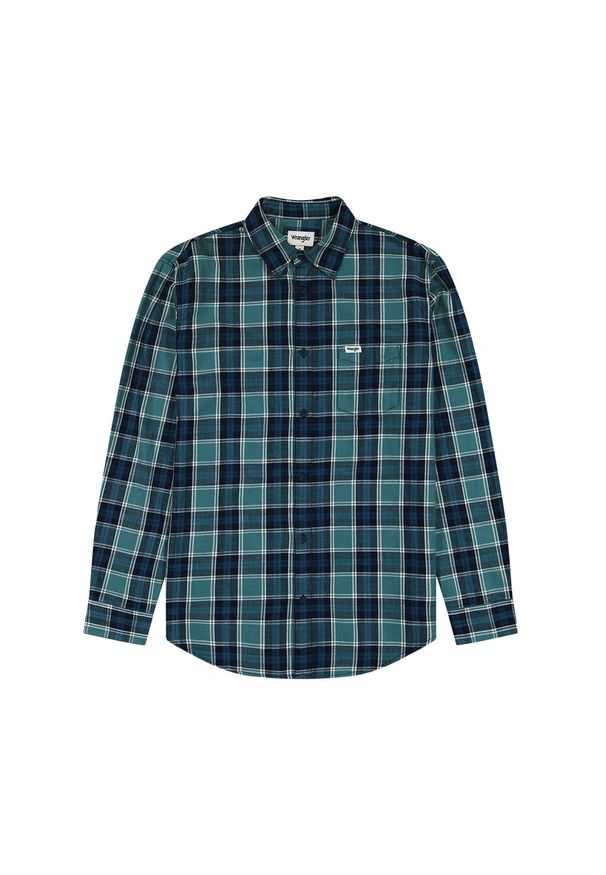 Wrangler - WRANGLER LS 1 PKT SHIRT MĘSKA KOSZULA W KRATĘ KRATA HYDRO INDYGO 112350492 W5A9017326