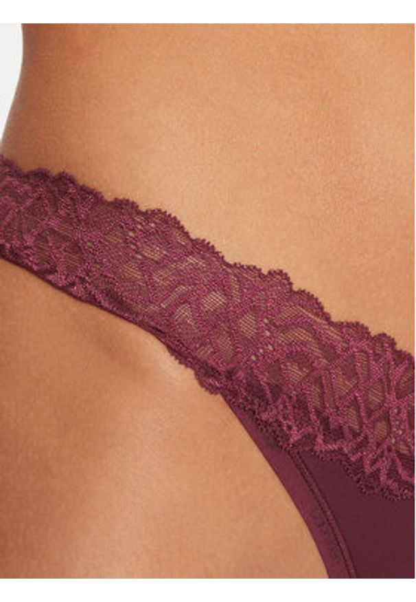 Calvin Klein Underwear Stringi 000QF7838E Bordowy. Kolor: czerwony. Materiał: syntetyk