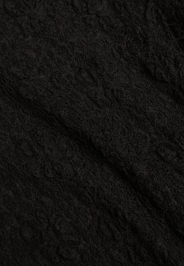 Renee - Czarna Koronkowa Sukienka Typu Longsleeve o Dopasowanym Kroju Zenoresa. Kolor: czarny. Materiał: koronka. Długość rękawa: długi rękaw. Typ sukienki: oversize. Styl: elegancki