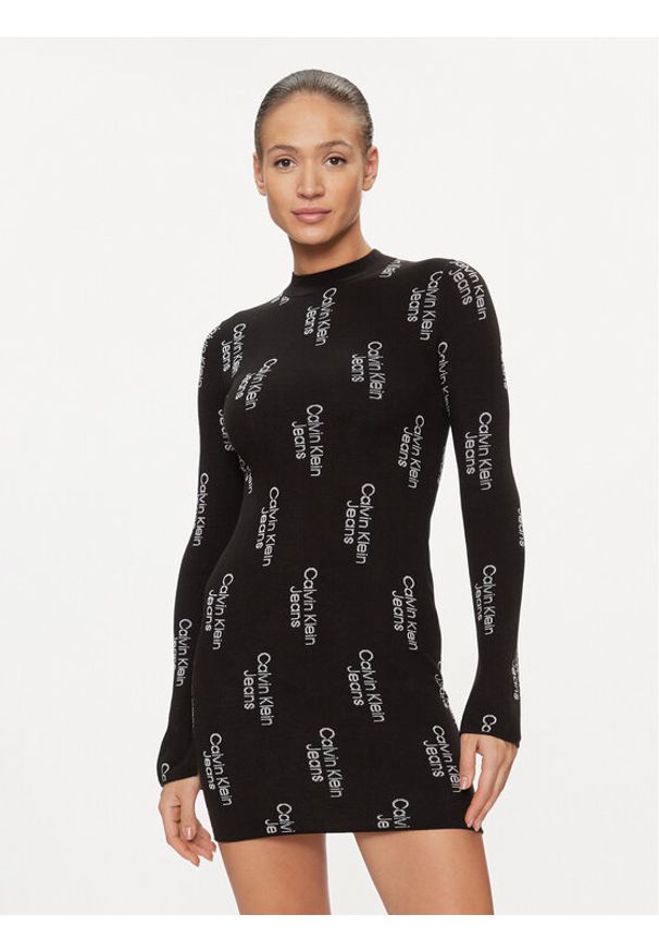 Calvin Klein Jeans Sukienka codzienna J20J222526 Czarny Slim Fit. Okazja: na co dzień. Kolor: czarny. Materiał: lyocell. Typ sukienki: proste. Styl: casual