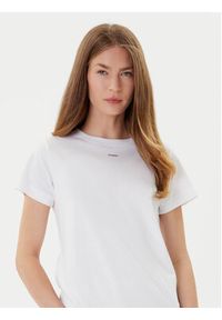 Pinko - PINKO T-Shirt Basico 100373 A2RE Biały Regular Fit. Kolor: biały. Materiał: bawełna