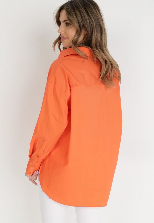 Born2be - Pomarańczowa Koszula Doriemara. Kolor: pomarańczowy. Długość rękawa: długi rękaw. Długość: długie