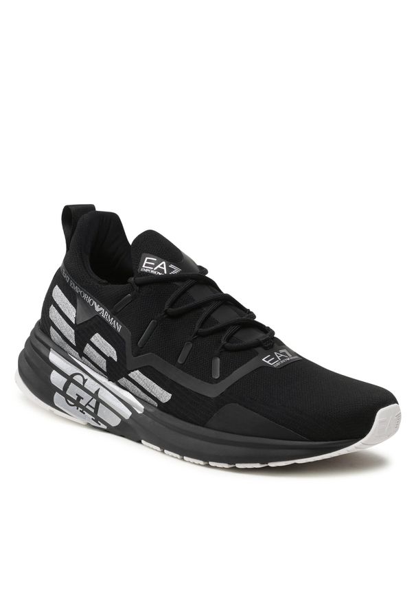 Sneakersy EA7 Emporio Armani X8X130 XK309 M826 Triple Black/Silver. Kolor: czarny. Materiał: materiał