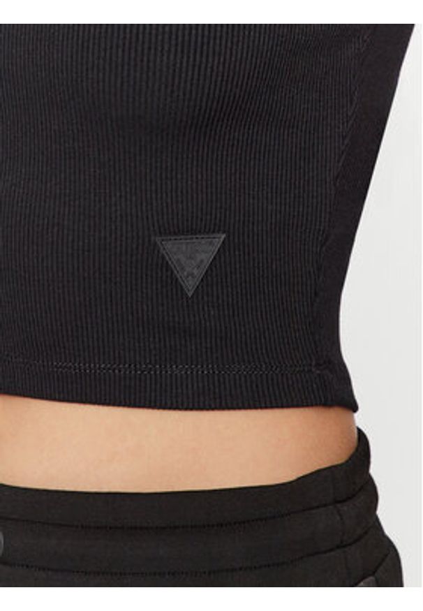 Guess Top Edie V3GP19 K8RT2 Czarny Slim Fit. Kolor: czarny. Materiał: wiskoza