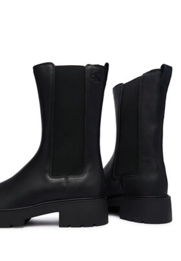 Calvin Klein Sztyblety Chunky High Chelsea YW0YW01909 Czarny. Kolor: czarny. Materiał: skóra