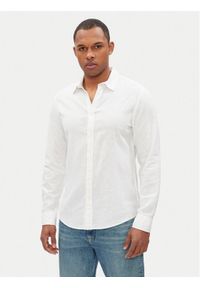 Pepe Jeans Koszula Arnau PM308844 Biały Regular Fit. Kolor: biały. Materiał: bawełna