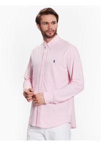 Polo Ralph Lauren Koszula 710654408101 Różowy Slim Fit. Typ kołnierza: polo. Kolor: różowy. Materiał: bawełna #1