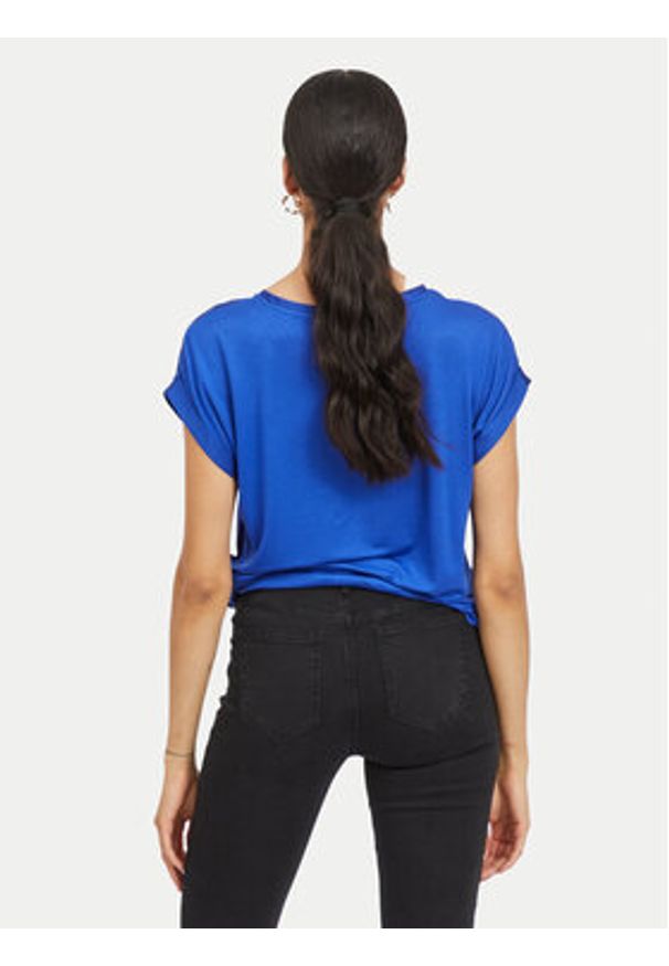 Vila T-Shirt Ellette 14059563 Niebieski Regular Fit. Kolor: niebieski. Materiał: syntetyk, satyna