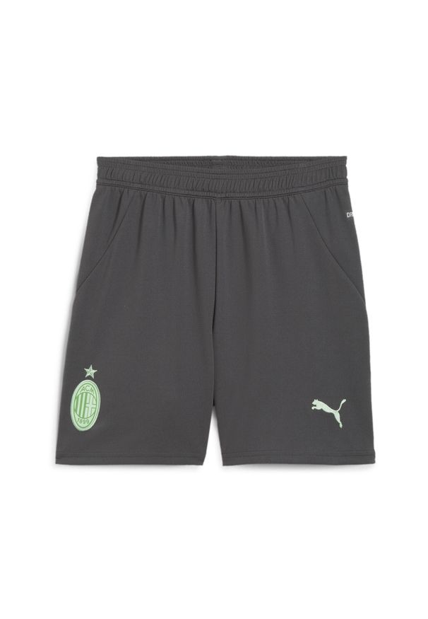 Puma - Młodzieżowe szorty AC Milan 24/25 PUMA Shadow Gray Fresh Mint Green. Kolor: szary, zielony, wielokolorowy. Sport: piłka nożna
