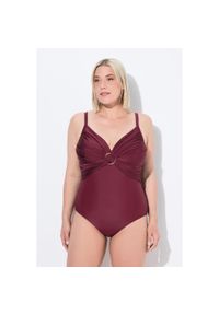 ULLA POPKEN - Damski Strój kąpielowy bez miękkich miseczek regulowane ramiączka z recyklingu. Kolekcja: plus size. Kolor: niebieski. Materiał: elastan, poliamid, materiał