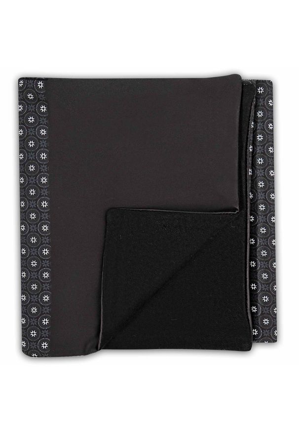 Adam Collection - Elegancki szary szal do płaszcza w geometryczne kwiatki L24. Kolor: szary. Materiał: wiskoza, tkanina. Wzór: kwiaty, geometria. Styl: elegancki