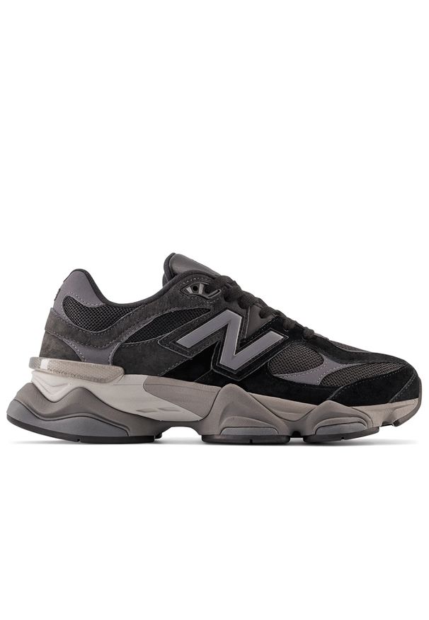 Buty unisex New Balance U9060BLK - czarne. Okazja: na co dzień. Kolor: czarny. Materiał: guma, zamsz, syntetyk, materiał. Szerokość cholewki: normalna. Sport: fitness
