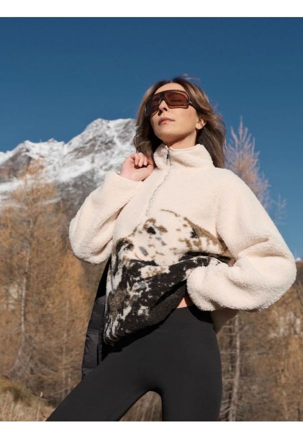 Reserved - Bluza ze sztucznego baranka - wielobarwny