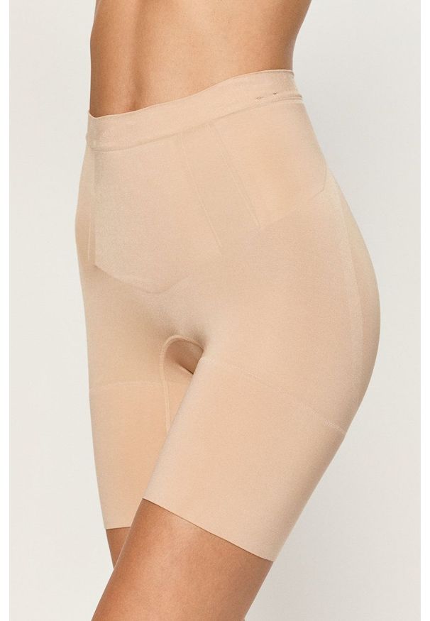 Spanx - Szorty modelujące Oncore Mid-Thigh. Kolor: beżowy. Materiał: dzianina. Wzór: gładki