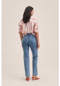 mango - Mango jeansy Paisley damskie high waist. Stan: podwyższony. Kolor: niebieski. Wzór: paisley