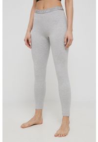 Calvin Klein Underwear Legginsy piżamowe damskie kolor szary z nadrukiem. Kolor: szary. Materiał: dzianina. Wzór: nadruk