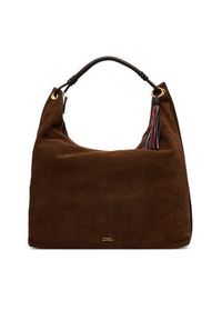 TOMMY HILFIGER - Tommy Hilfiger Torebka Th Statement Leather Hobo Suede AW0AW18403 Brązowy. Kolor: brązowy. Materiał: skórzane, zamszowe #5