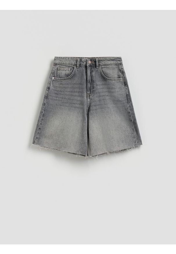 Reserved - Jeansowe szorty - szary. Kolor: szary. Materiał: jeans