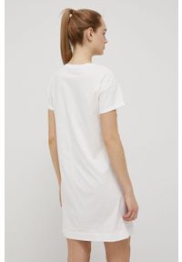 United Colors of Benetton koszula nocna bawełniana kolor biały bawełniana. Kolor: biały. Materiał: bawełna. Długość: krótkie. Wzór: nadruk