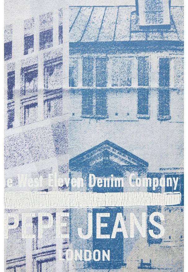 Pepe Jeans bluza bawełniana męska kolor granatowy z nadrukiem. Kolor: niebieski. Materiał: bawełna. Wzór: nadruk