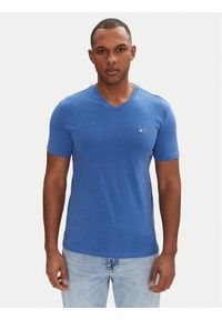 Tommy Jeans T-Shirt Jaspe DM0DM20364 Niebieski Slim Fit. Kolor: niebieski. Materiał: bawełna, syntetyk