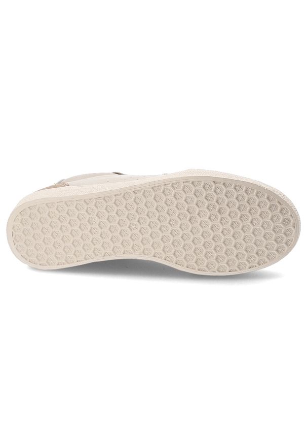 Sneakersy damskie S.Barski, sportowe ze skóry naturalnej wstawki zamszowe perforowana cholewka sznurowane lekka podeszwa casual, beżowe, LR61-7091. Okazja: na co dzień. Zapięcie: sznurówki. Kolor: beżowy. Materiał: zamsz, skóra. Szerokość cholewki: normalna. Sport: turystyka piesza