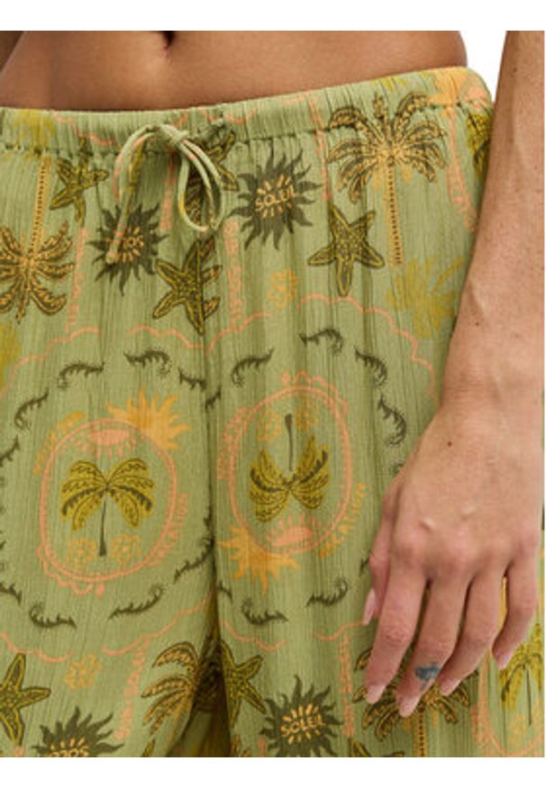 Billabong Spodnie materiałowe Beach Spirit EBJNP00141 Zielony Wide Leg. Kolor: zielony. Materiał: bawełna