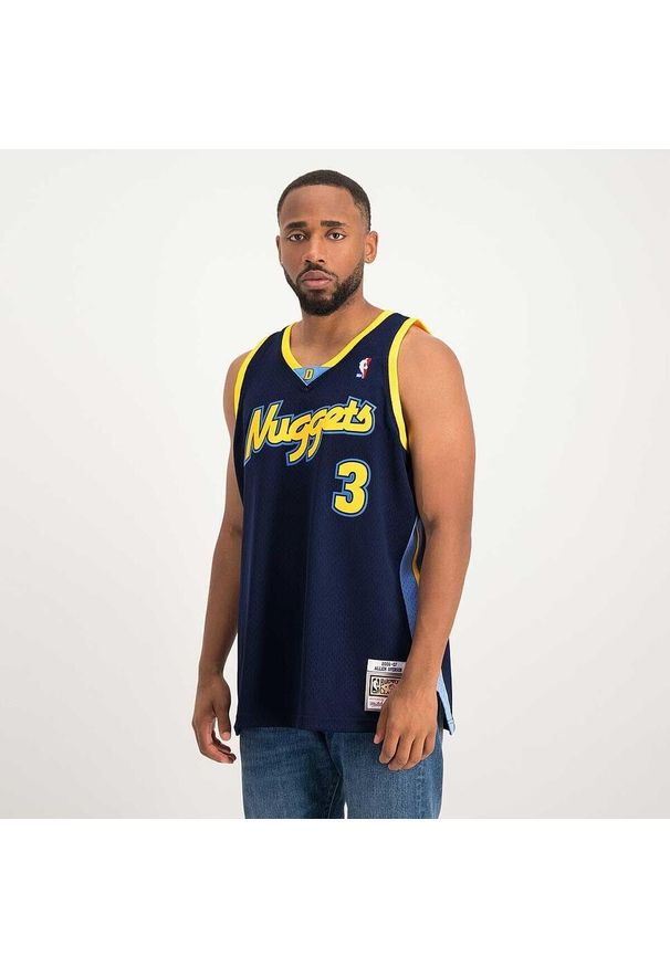 Koszulka męska do koszykówki Mitchell & Ness NBA Denver Nuggets Allen Iverson. Kolor: niebieski. Sport: koszykówka