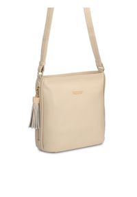 Kazar - Skórzana torebka listonoszka na pasku. Kolor: beżowy. Materiał: skórzane. Styl: casual, klasyczny #4