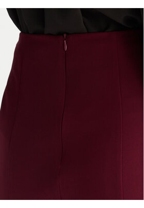 ACCESS FASHION Spódnica midi 54-6027-168 Bordowy Regular Fit. Kolor: czerwony. Materiał: syntetyk