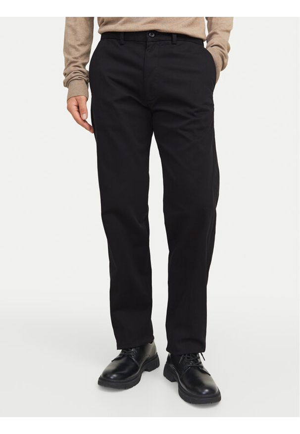 Jack & Jones Chinosy Kane 12268490 Czarny Regular Fit. Kolor: czarny. Materiał: bawełna
